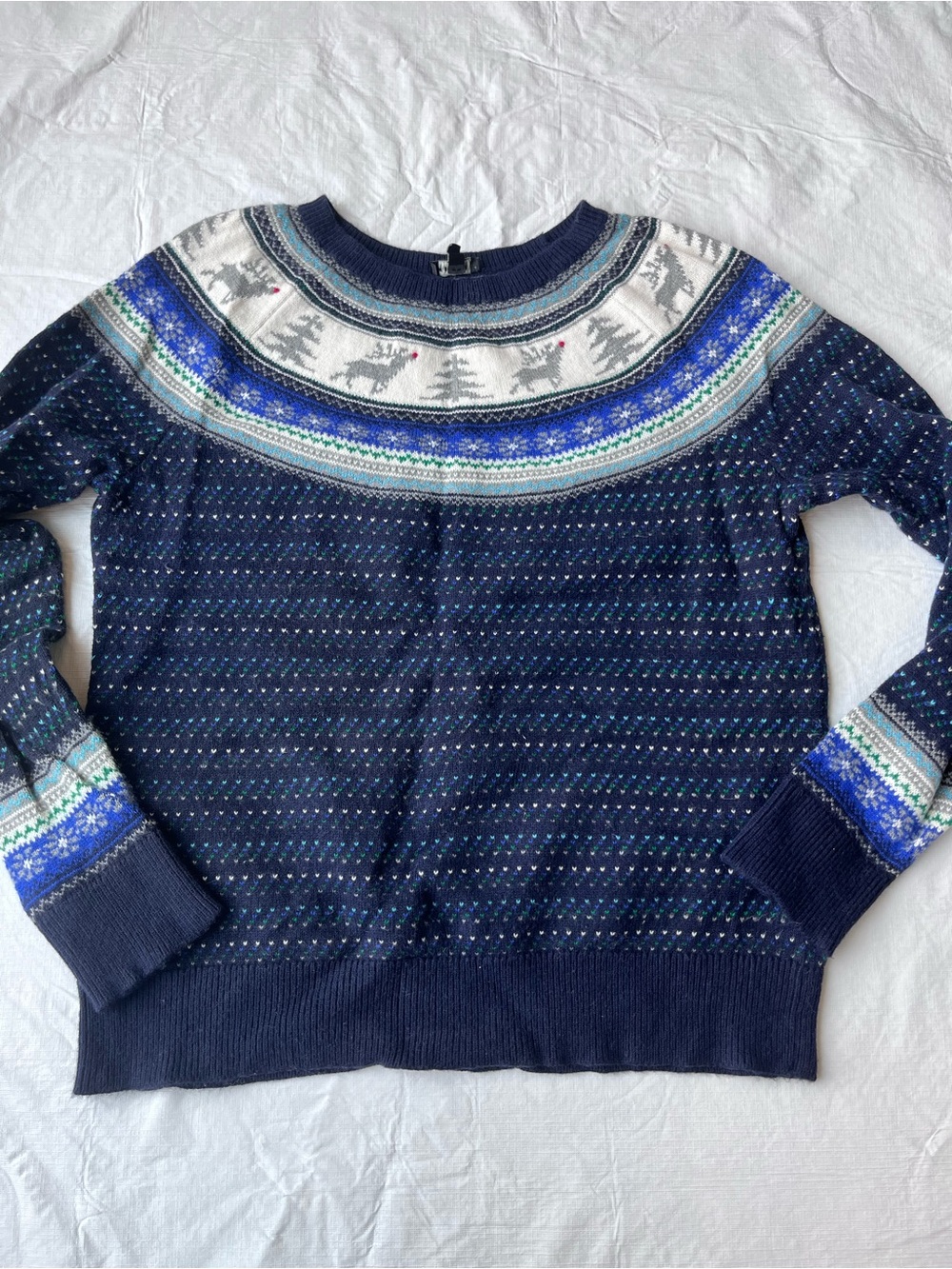 Talbots Fair Isle Reindeer Christmas Sweater